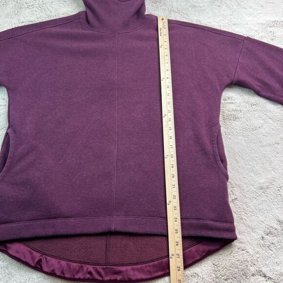 Athleta Sweater Womens Size Small Cozy Karma Funnel Neck Sweatshirt Burgundy - Picture 6 of 9